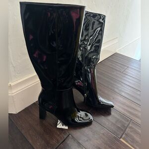 Zara black patent boots size 7 1/2 . New with Tags